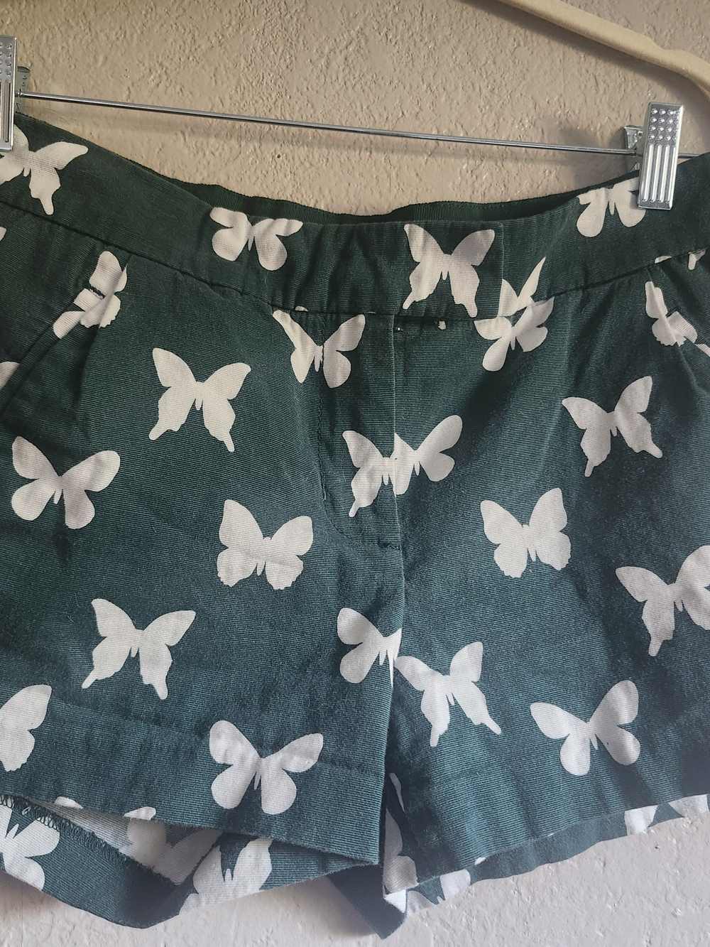 J. Crew Dark Green Butterfly Shorts